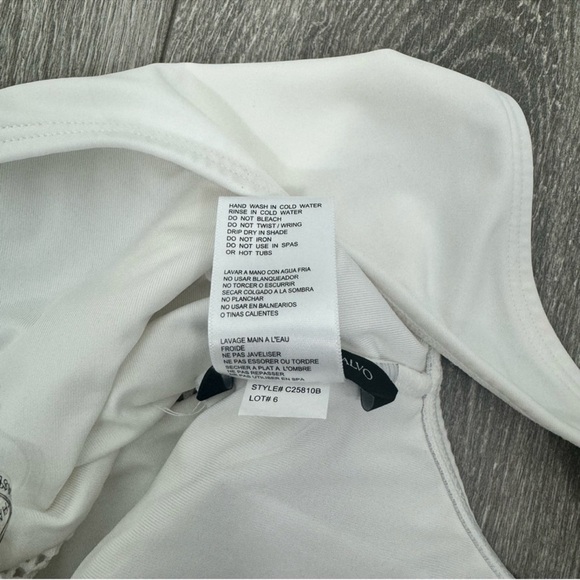 Carmen Marc Valvo White One-Shoulder Mesh Panel One-Piece Swimsuit Size 10 - Picture 5 of 8